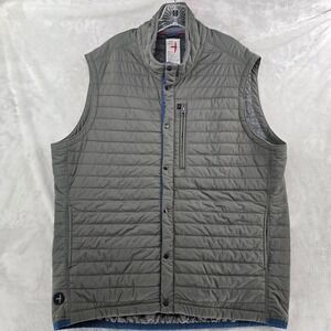 Relwen Quilted Vest Mens 2XL Gray Windpumper Snap Front Zip Pocket